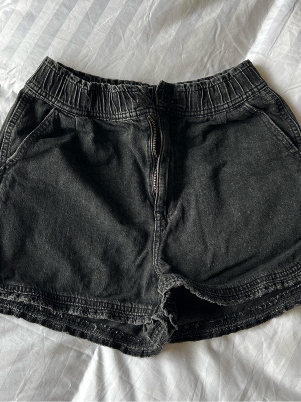 American Eagle Outfitters Black High-Rise Denim Shorts